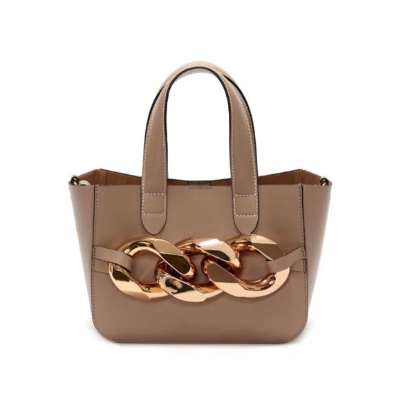 JW ANDERSON NEW Mini Chain Leather Tote Taupe - Picture 13 of 14